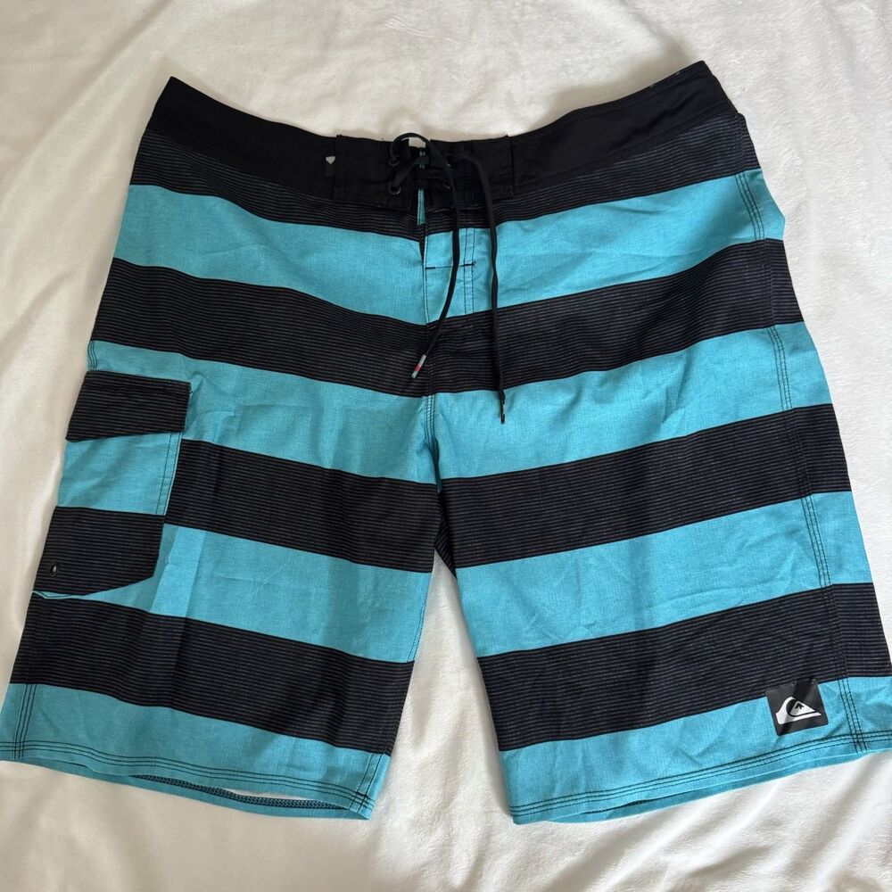 Quiksilver Striped Swim Trunk Board Shorts